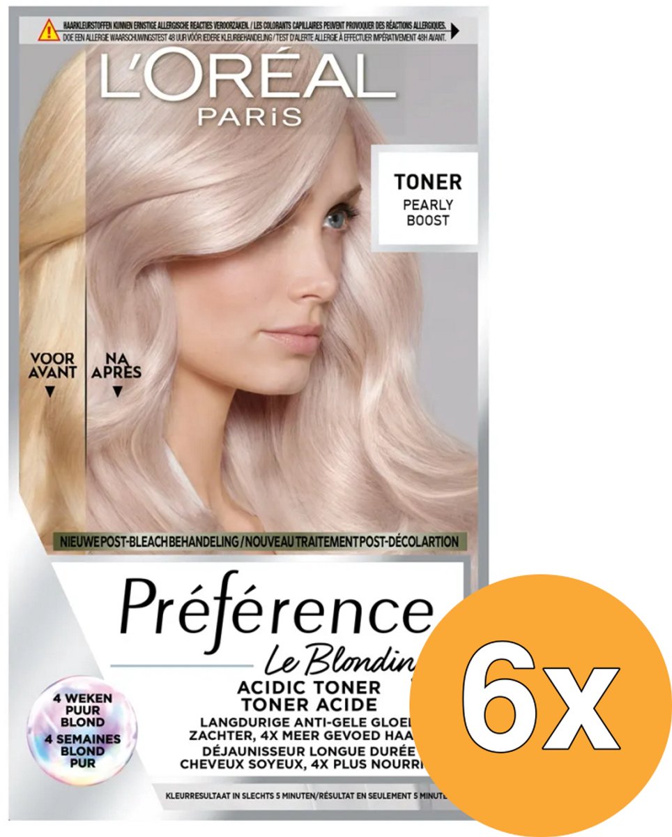 6x L'Oréal Paris Preference Le Blonding 02 Pearly Boost (1 stuk)