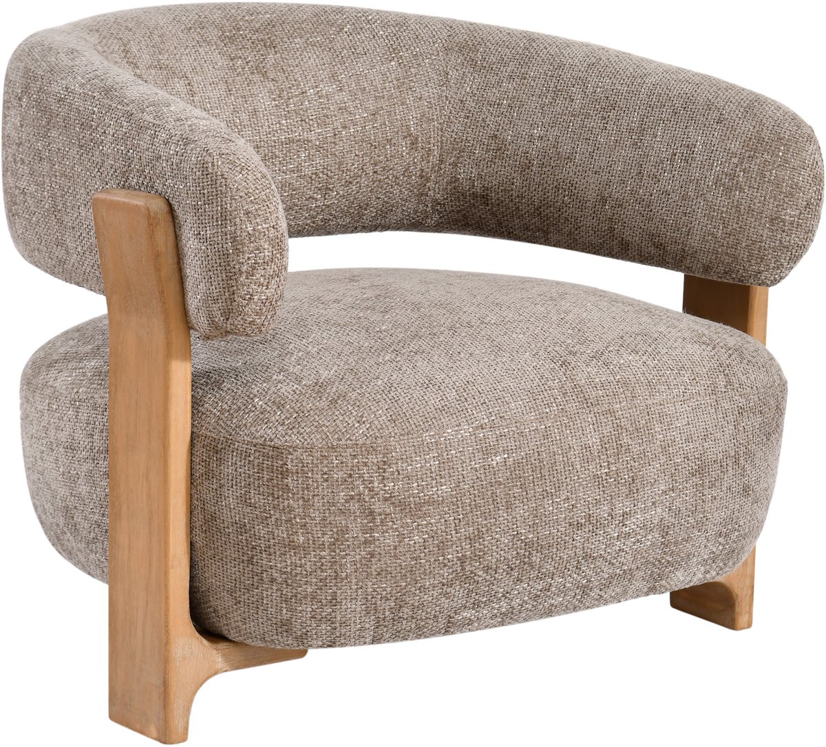 PTMD Mire Taupe Fauteuil Legacy 3 Mink Rubber Wood