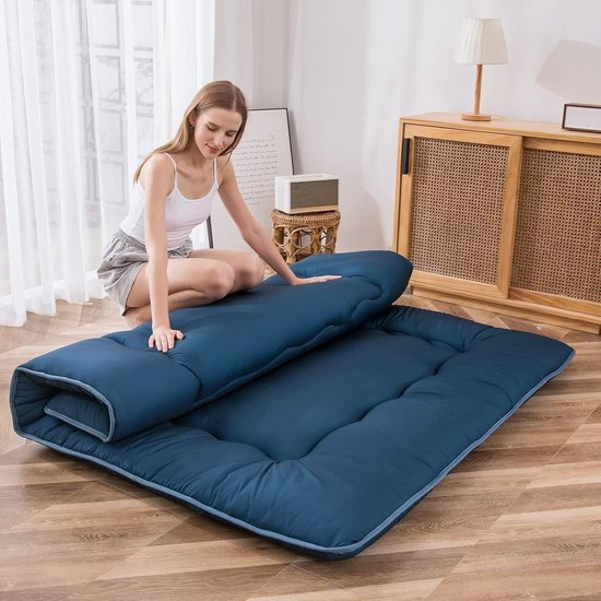 Vloermatras Futon - Japanse Mat - Slapen en Ontspannen - Opvouwbaar en Rolbaar - 190x90cm - Geel — afbeelding 2