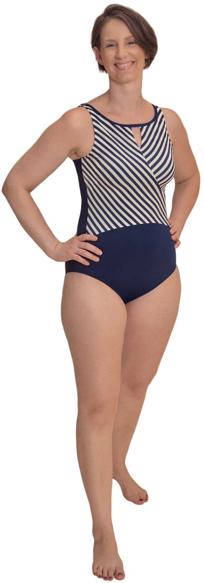Amoena asymmetrisch prothesebadpak Casoria - Donkerblauw - Maat 46 - Cup C