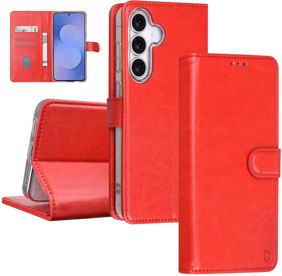 TUNIQ telefoonhoesje voor Samsung Galaxy S25 FE - met kaarthouder - Rood