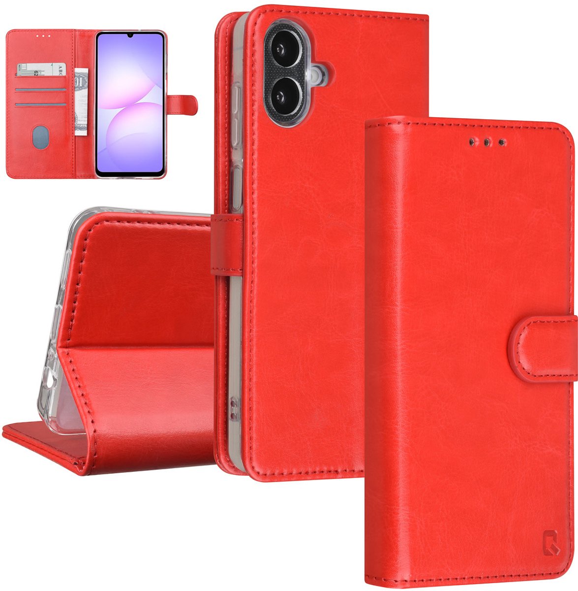 TUNIQ telefoonhoesje voor Samsung Galaxy A07 - met kaarthouders - Rood