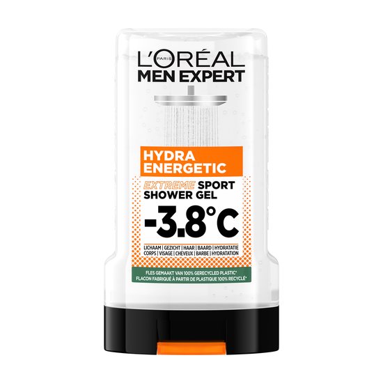 L'Oréal Men Expert Hydra Energetic Extreme Sport Shower Gel met -3.8°C op de voorkant, 250ml