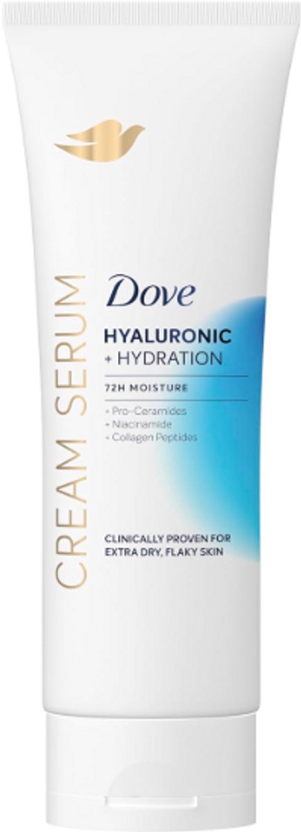 Dove Cream Serum Hyaluronic + Hydration Bodylotion 237ml – Diep Hydraterende Lotion voor Extra Droge & Schilferige Huid met Hyaluronzuur, Pro-Ceramiden, Niacinamide en Collageen Peptiden