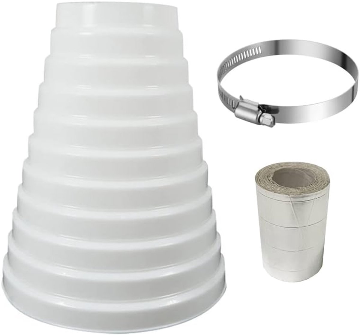 Universeel verloopstuk voor ventilatiesystemen 100-200 mm - Duct Inline Reducer Increaser Connector