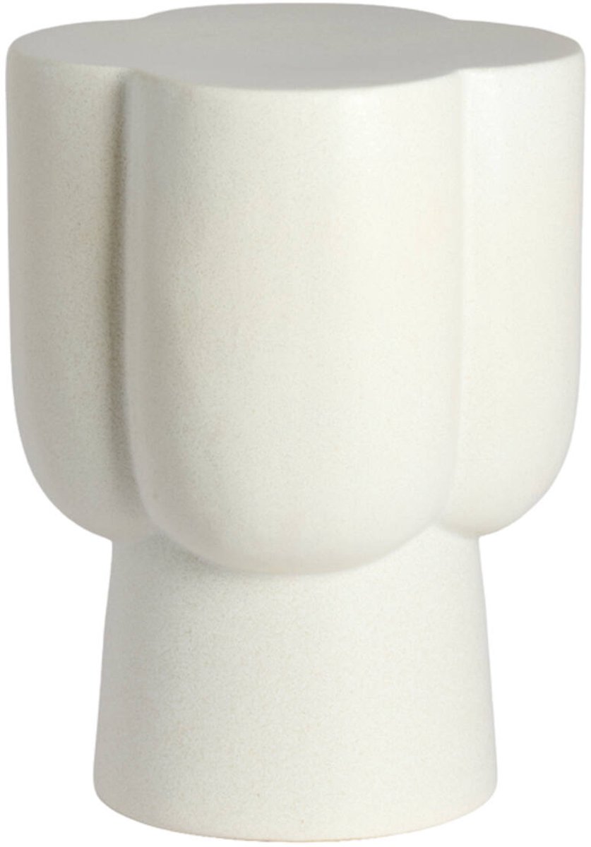 JUNTO bijzettafel keramiek mat crème Ø34,5x45 cm - Light & Living