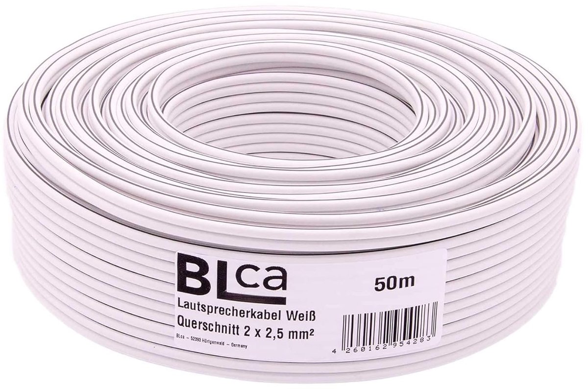 50m 2x2,5mm² luidsprekerkabel CCA - Geschikt voor stereo-installaties en thuisbioscopen