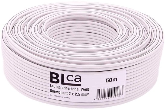 BLca luidsprekerkabel 100m 2x2,5mm² CCA luidsprekerkabel per meter transparant voor luidsprekers HiFi home cinema surround - geïsoleerd met polariteitsaanduiding BLca luidsprekerkabel 100m 2x2,5mm² CCA luidsprekerkabel per meter transparant voor luidsprekers HiFi home cinema surround - geïsoleerd met polariteitsaanduiding