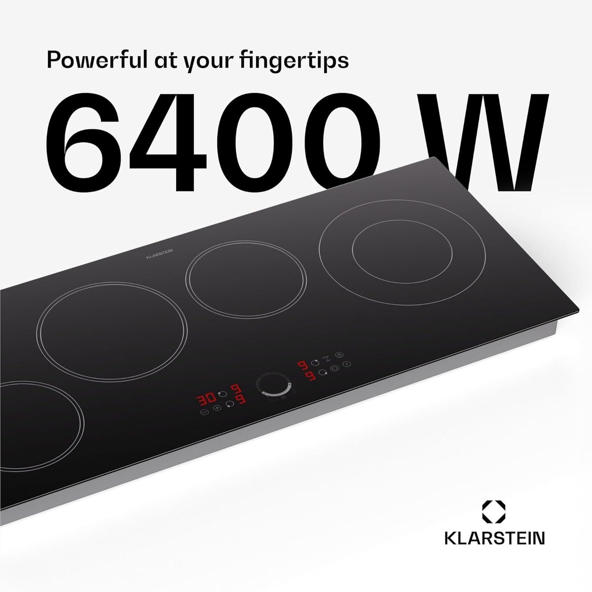 Inductiekookplaat 90 cm, 4 zones, 6500 W met digitale bediening
