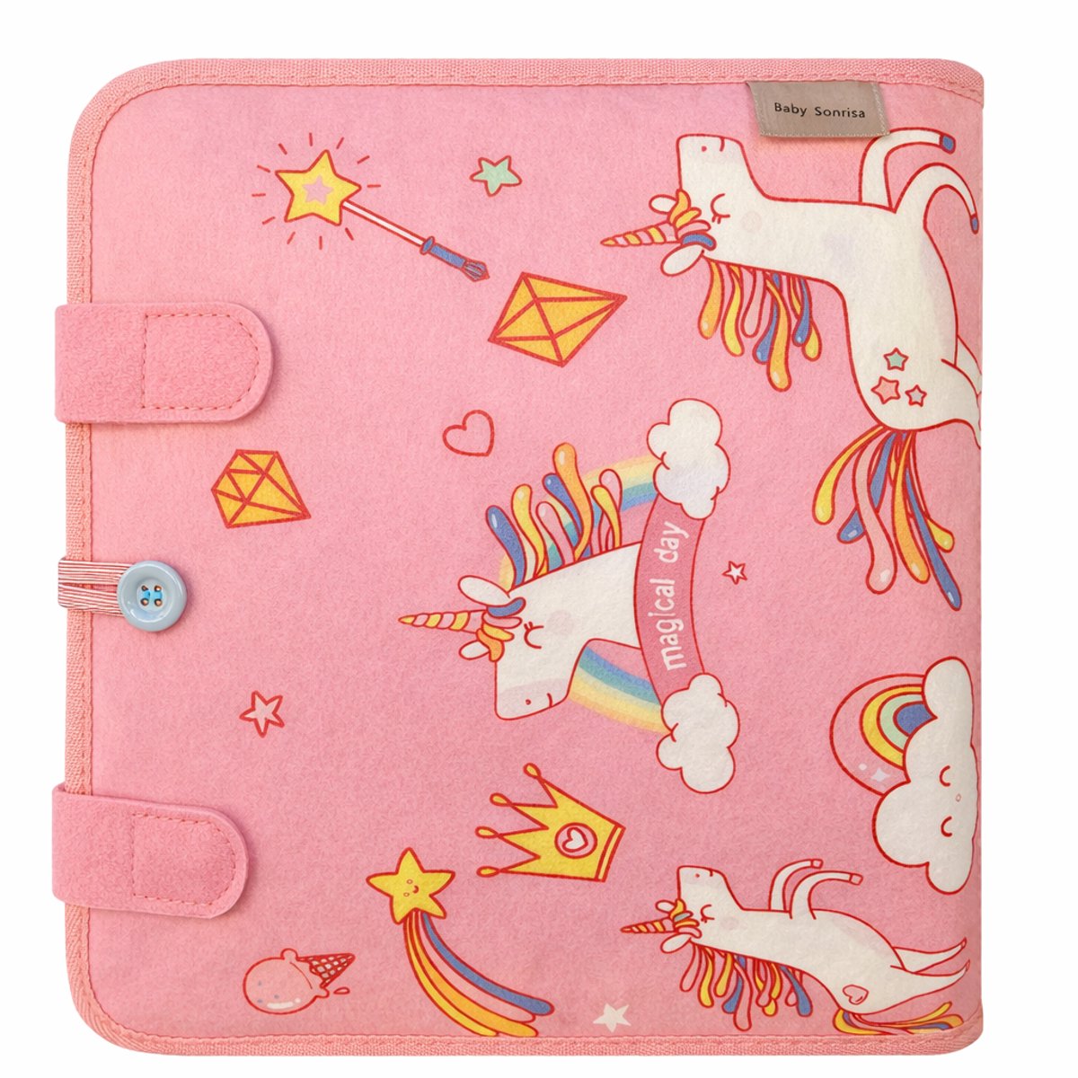 Baby Sonrisa Busy Book Roze - Montessori Activiteitenboek voor Baby & Peuter - Educatief Sensorisch Speelgoed - Kinderspeelgoed - Vanaf 3 Jaar — afbeelding 2