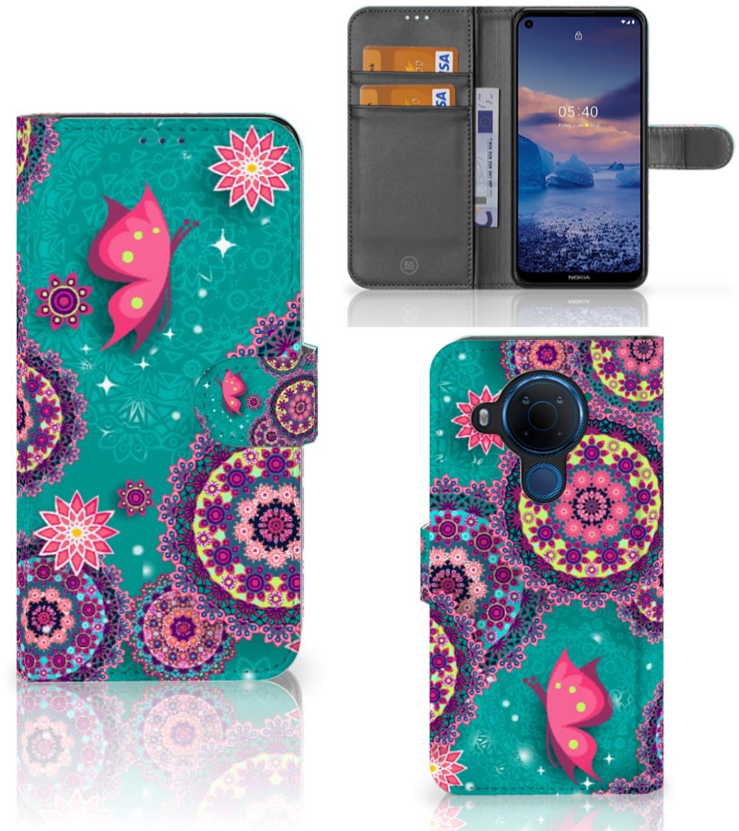 Nokia 5.4 Hoesje Cirkels en Vlinders