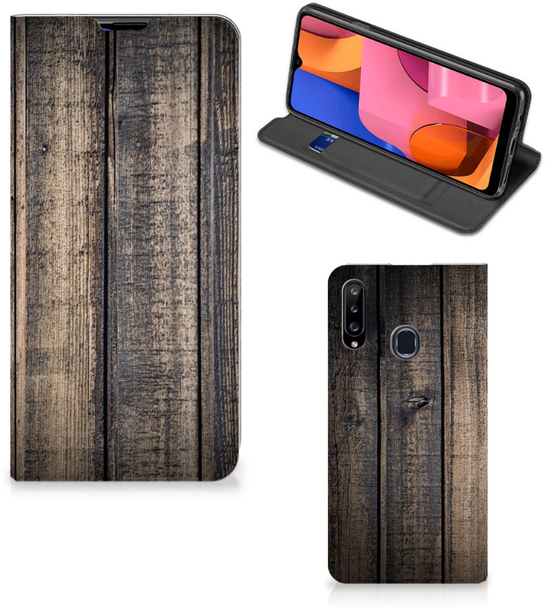 Samsung Galaxy A20s Book Wallet Case Steigerhout