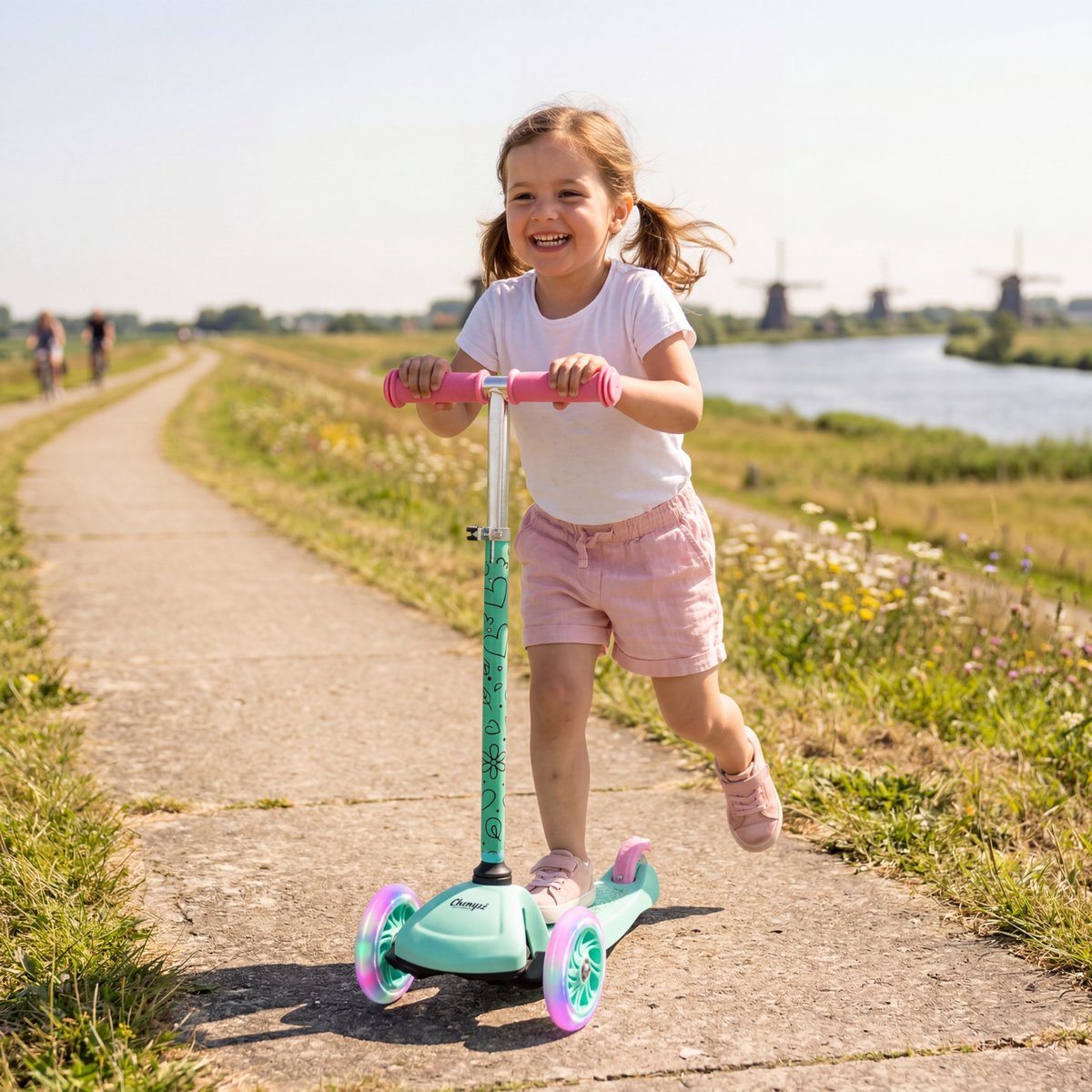 Peuter Step 3 Wielen met LED – Verstelbaar Stuur – Roze – Vanaf 3 Jaar – Champz
