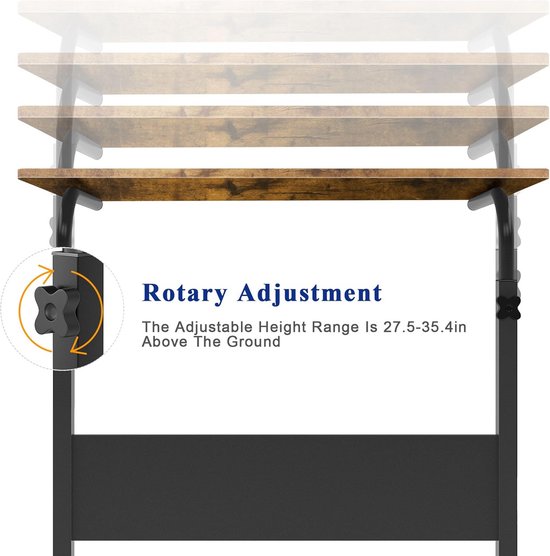 Laptoptafel op Wielen - Bijzettafel Verstelbaar - Bedtafel - Compact Bureau — afbeelding 5