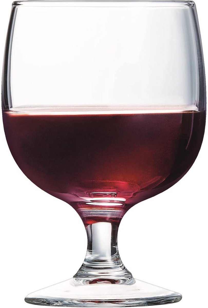 Amélia Collection - 6 glazen op voet 25cl in gehard glas - Resistent en stapelbaar