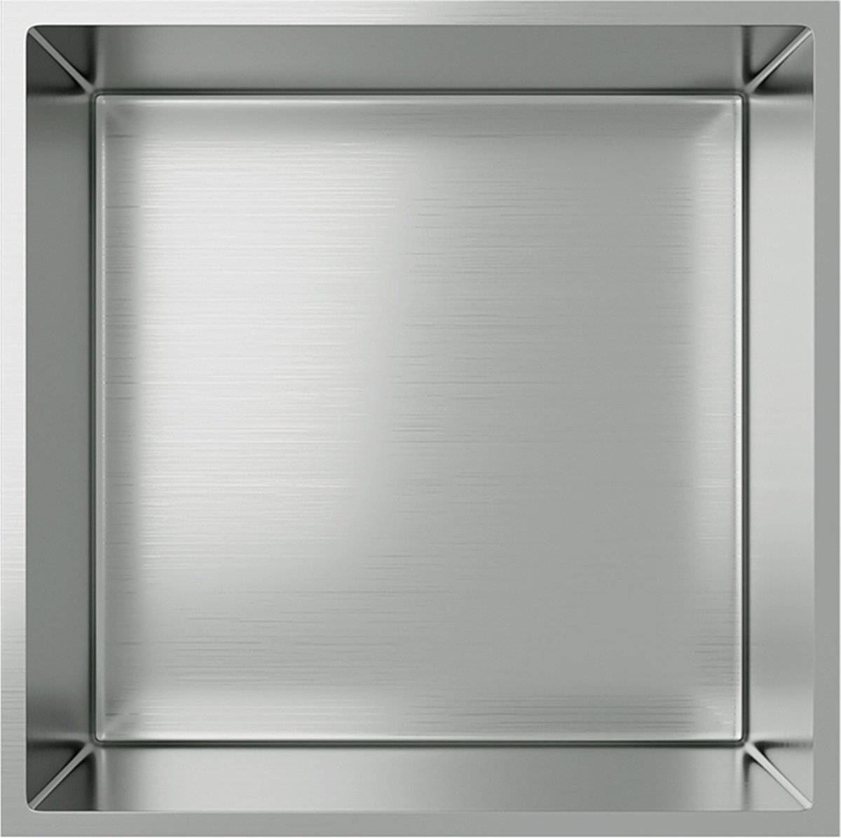 H&F Inbouwnis 30x30x10 cm – Geborsteld RVS – Douchenis – Badkamer Wandnis
