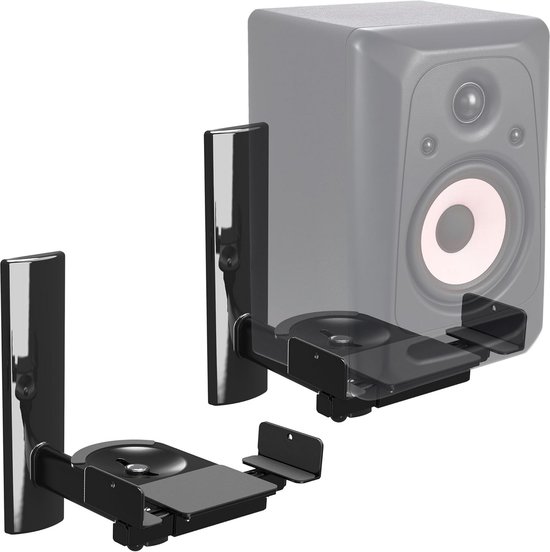 Universele speaker wandhouder 135-280 mm speakerbreedte, kantelbaar ±7°, 360° draaibaar, max 25 kg, set 2