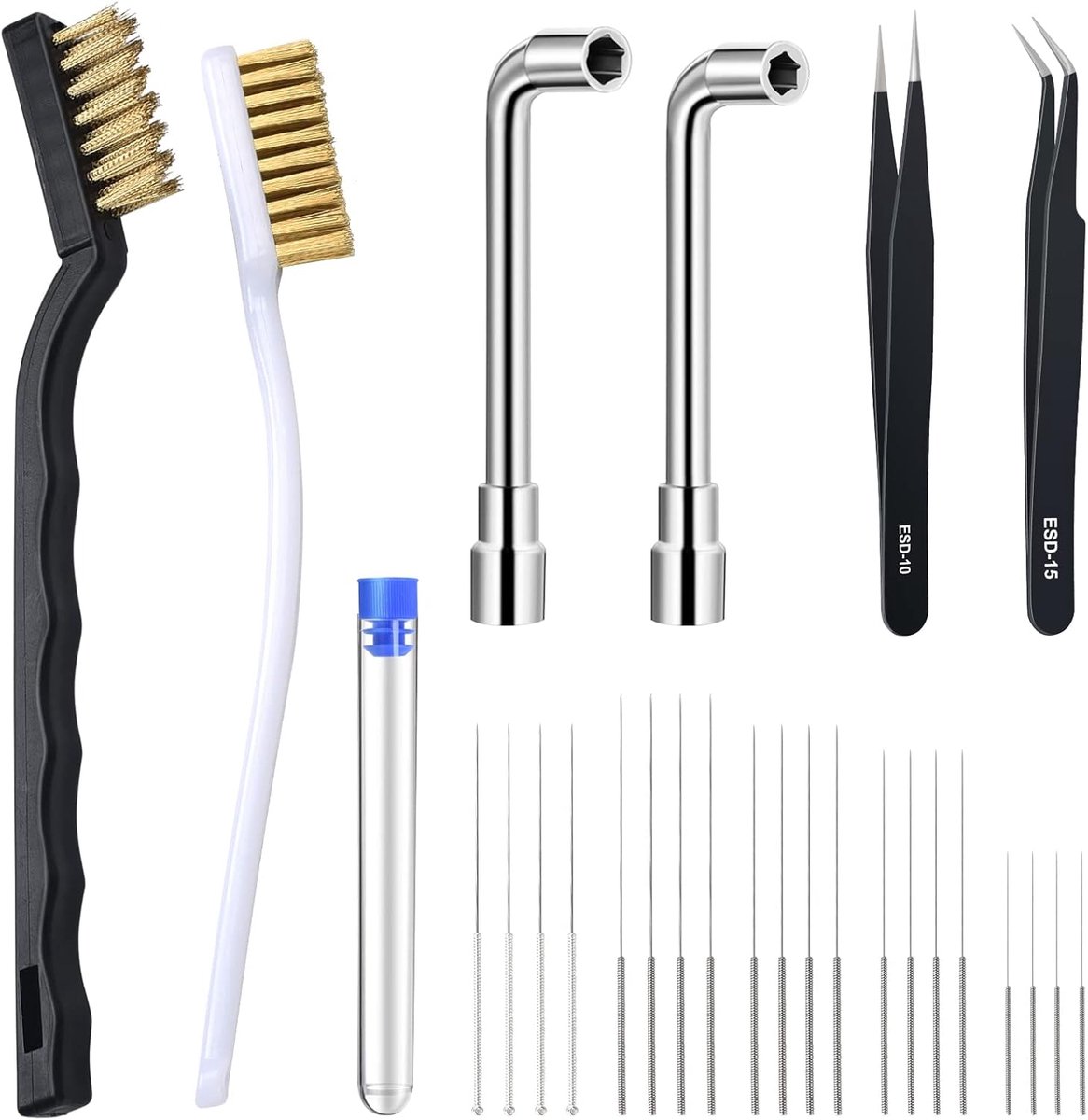 3D-printer Mondstuk Reinigingsset met 20 Pinnetjes en Accessoires - 26 Stuks