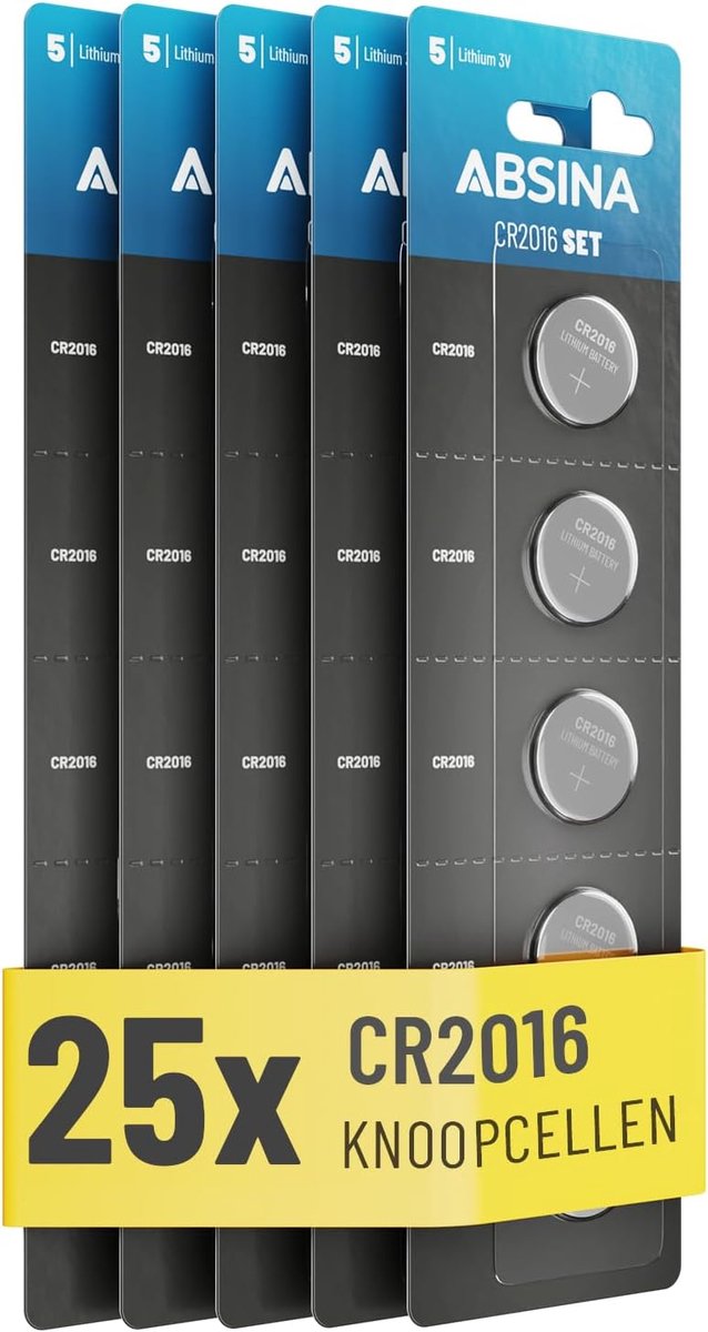 Knoopcel CR2016 - 3V Lithium Knoopbatterij voor Autosleutels en Keukenweegschalen