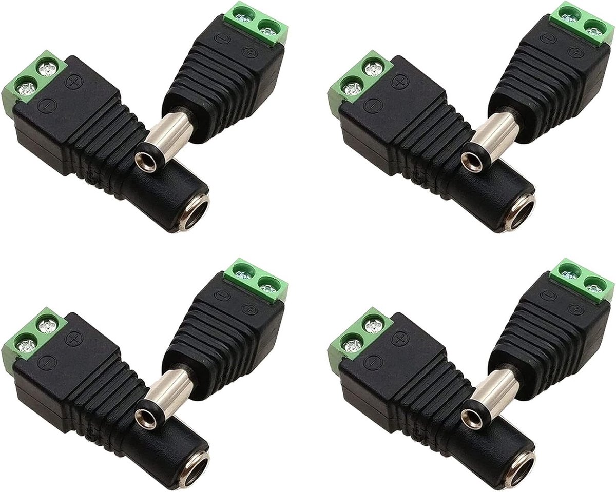 DC 5,5 mm x 2,1 mm pluggen set voor CCTV en LED-licht - Mannen en vrouwen adapters
