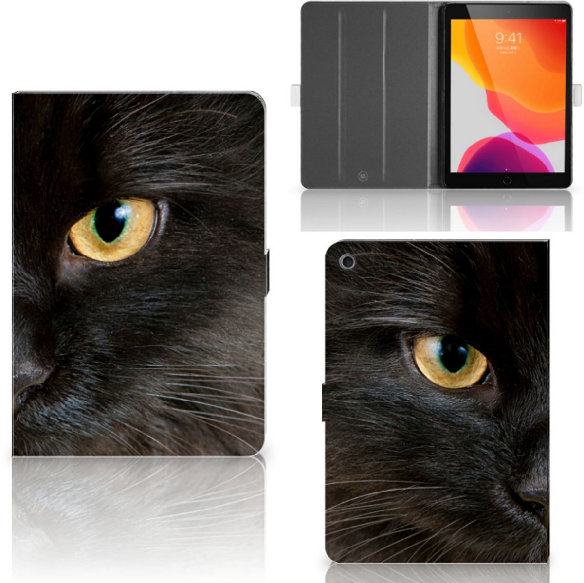 iPad 10.2 2019 | iPad 10.2 2020 | 10.2 2021 Flip Case Zwarte Kat