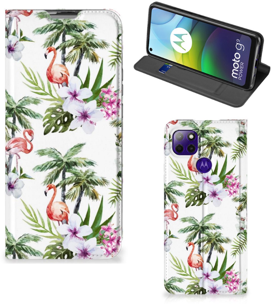 Motorola Moto G9 Power Hoesje maken Flamingo Palms