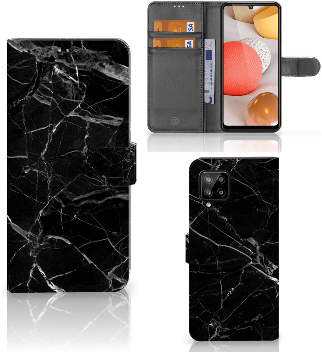 Samsung Galaxy A42 5G Bookcase Marmer Zwart - Origineel Cadeau Vader