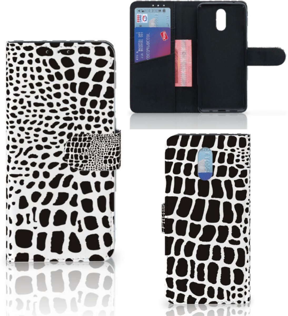 Nokia 2.3 Telefoonhoesje met Pasjes Slangenprint