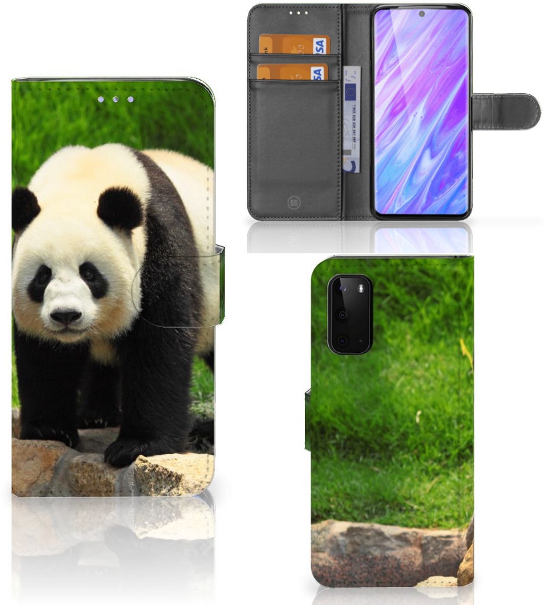 Samsung Galaxy S20 Telefoonhoesje met Pasjes Panda
