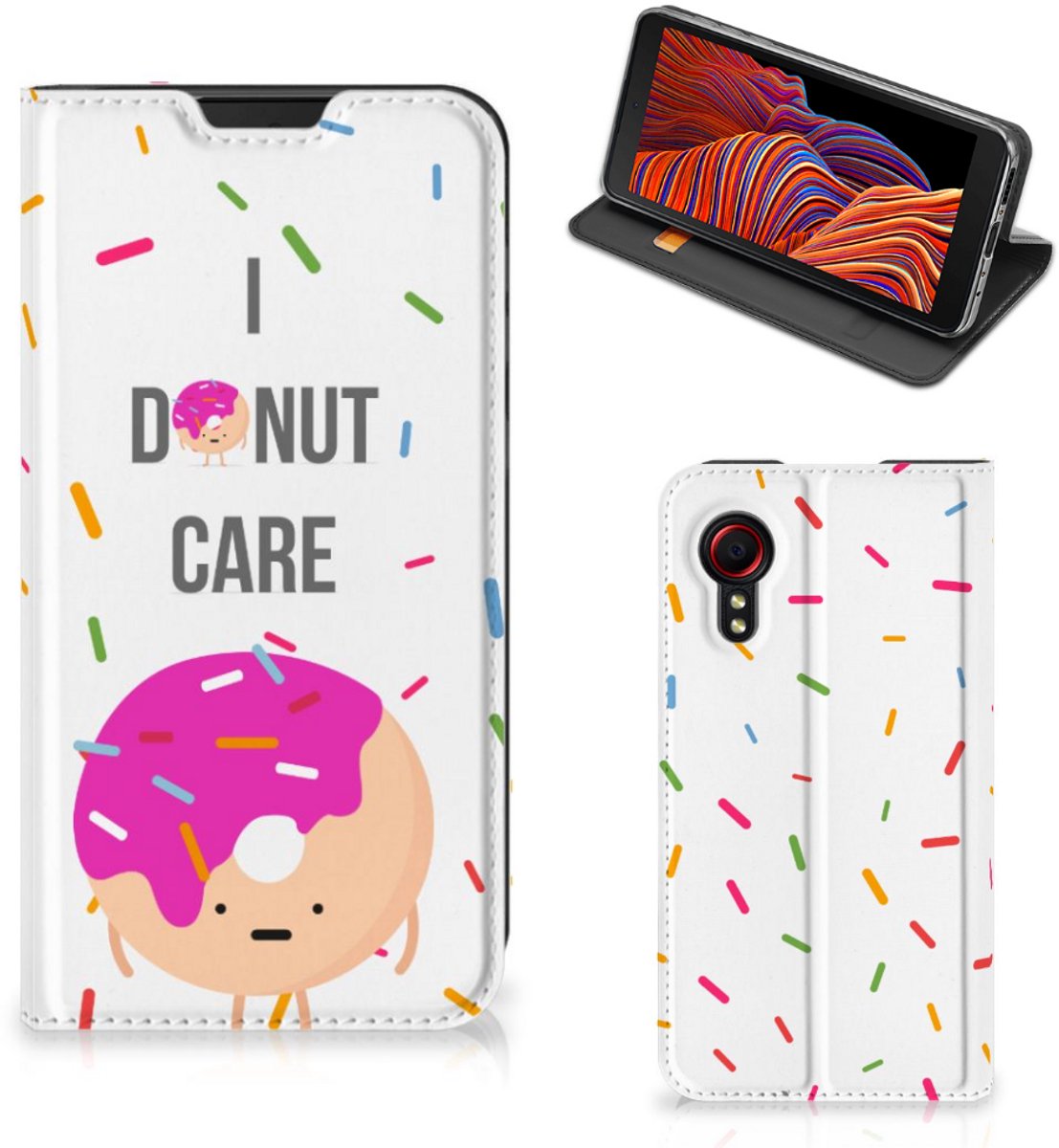 Samsung Galaxy Xcover 5 Flip Style Cover Donut Roze
