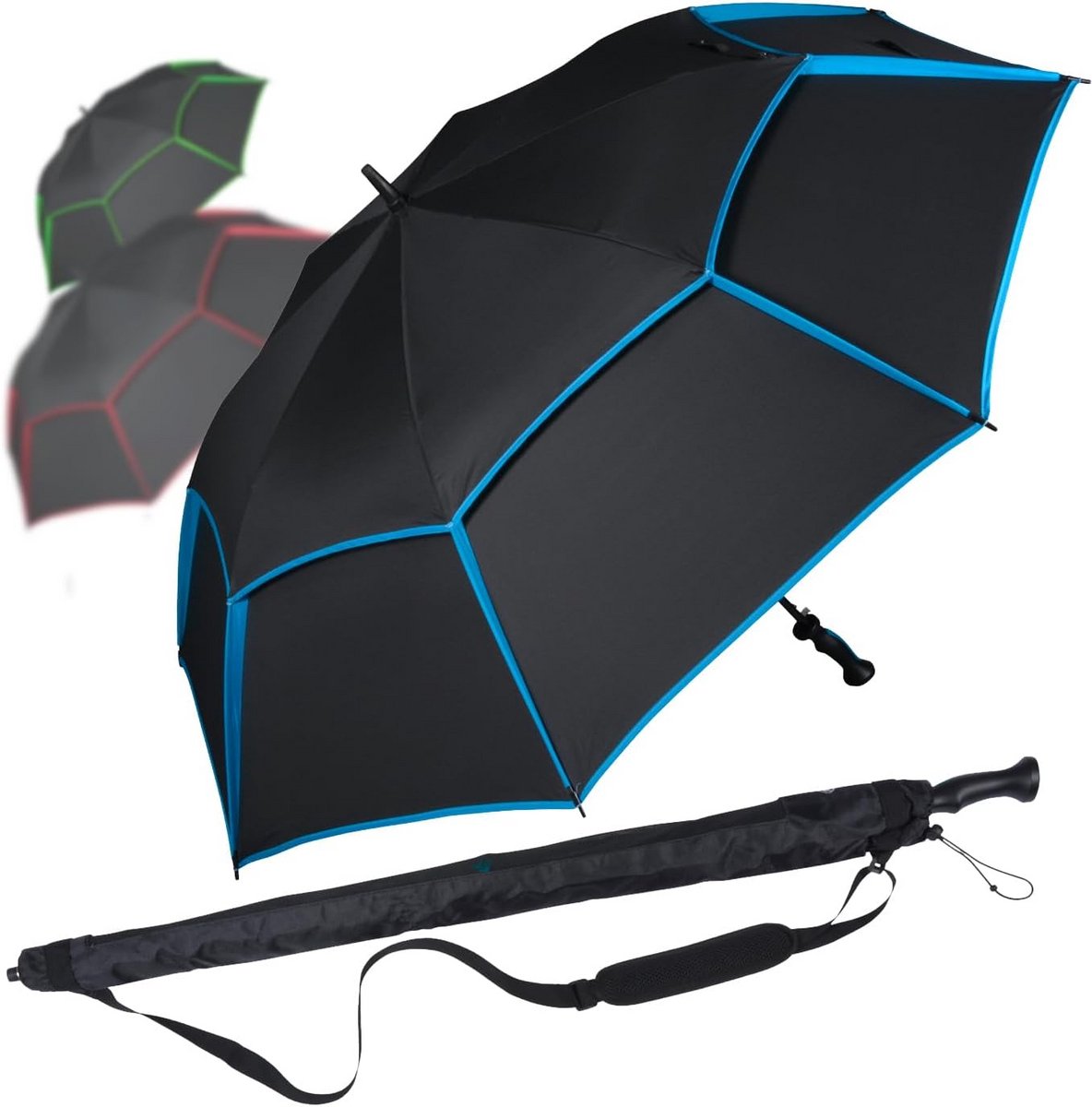 XXL windbestendige golfparaplu met automatisch open systeem en dubbel dak