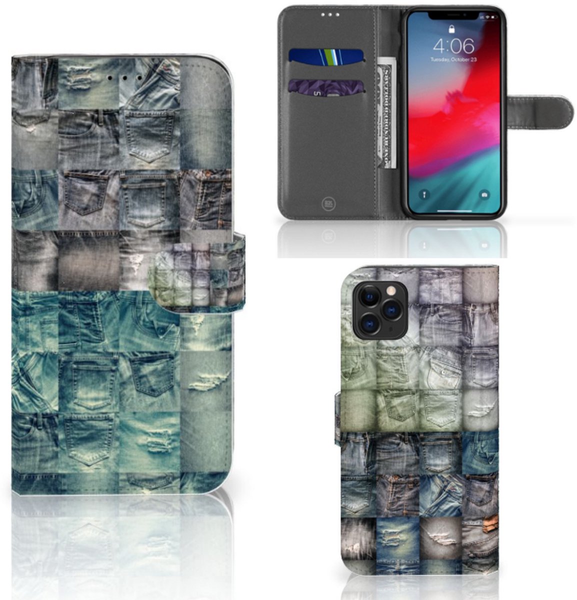 Wallet Case met Pasjes Apple iPhone 11 Pro Max Spijkerbroeken