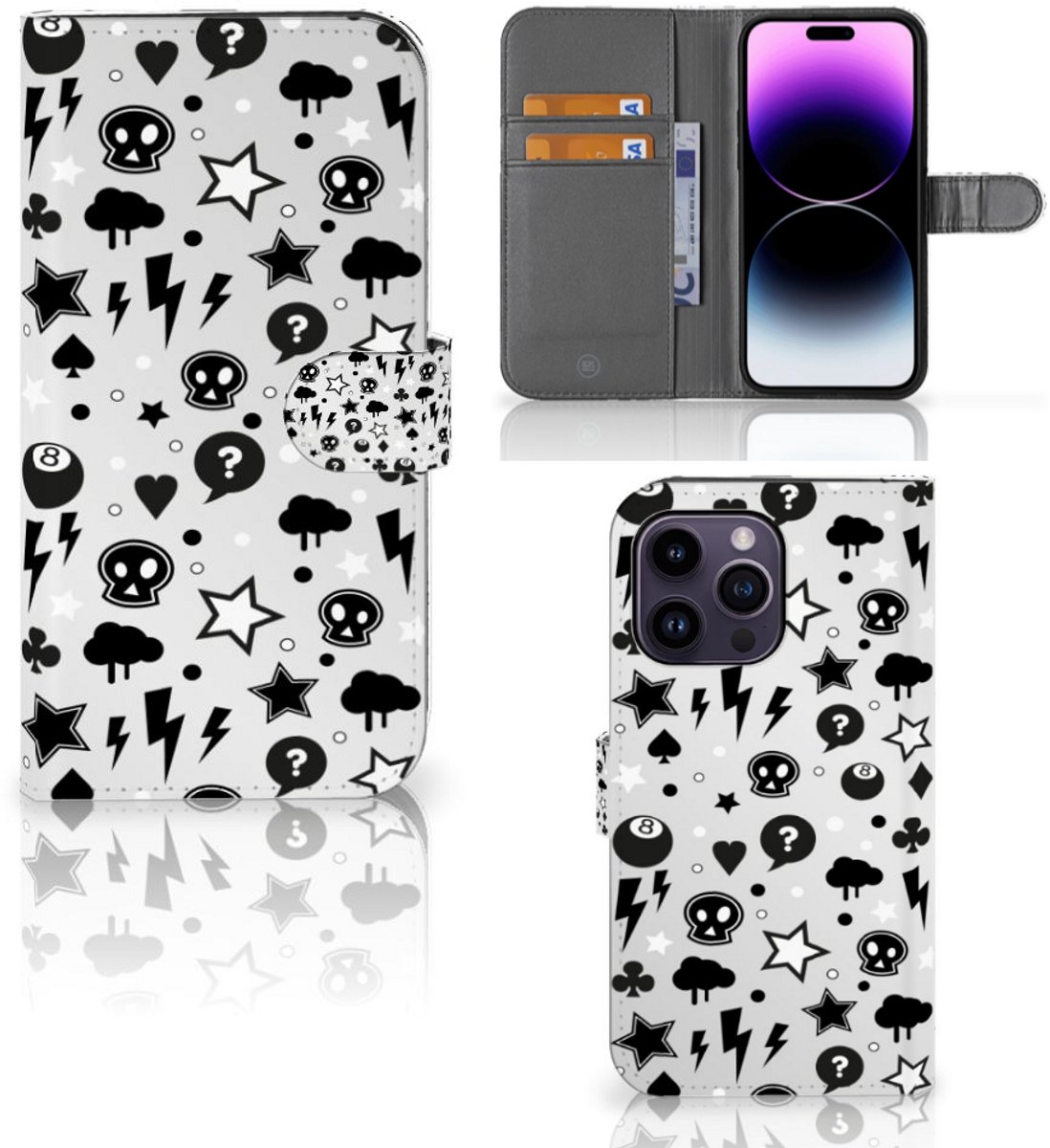 Telefoonhoesje met Naam iPhone 15 Pro Max Silver Punk