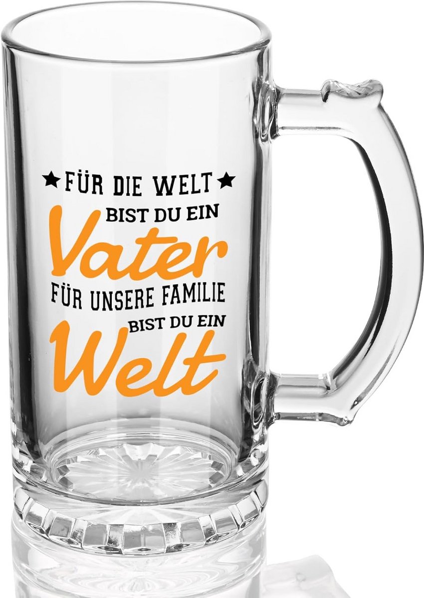 Bierglas 0,5L - Perfect Cadeau voor Vaderdag en Verjaardag