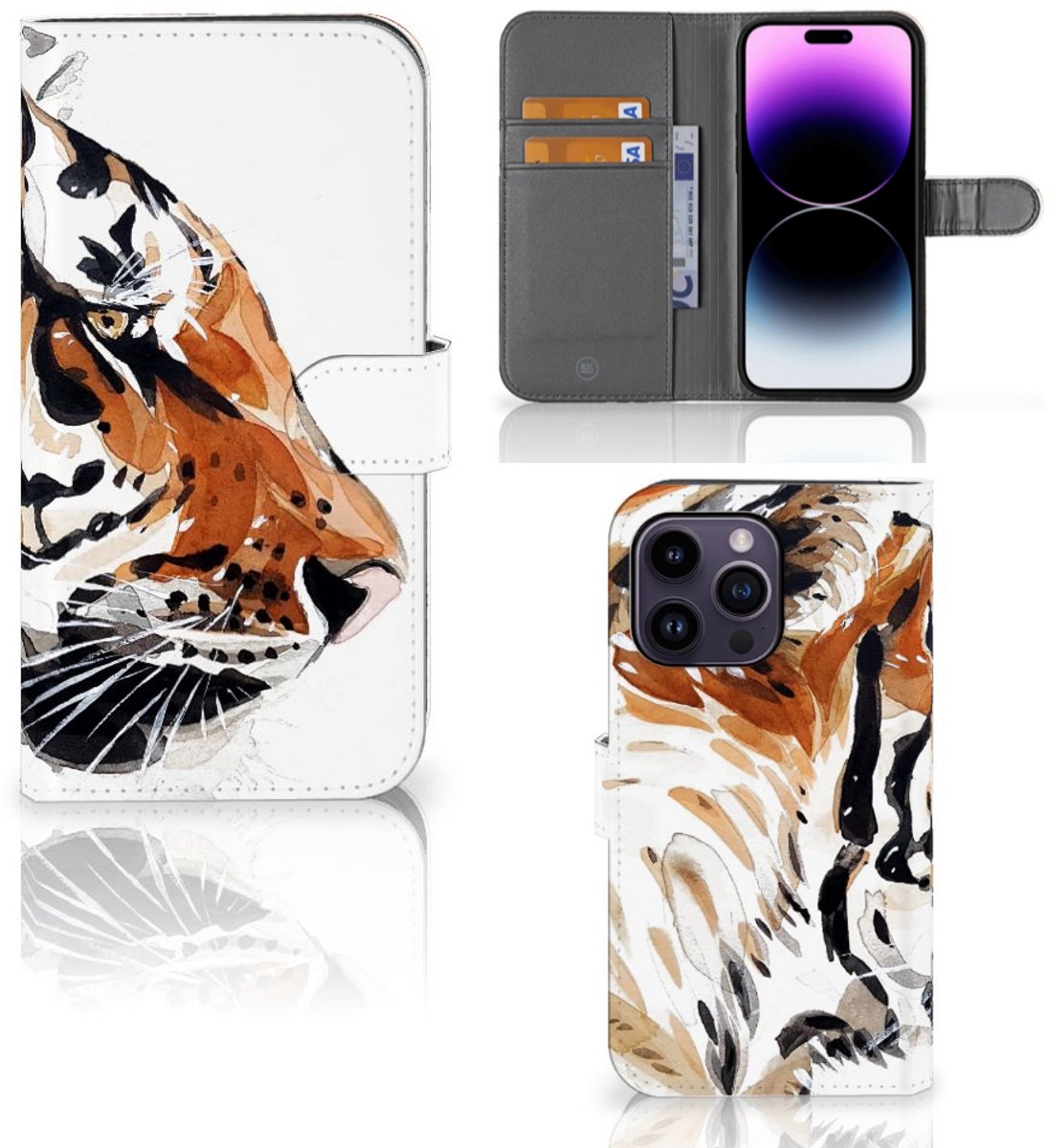 Hoesje iPhone 15 Pro Max Watercolor Tiger