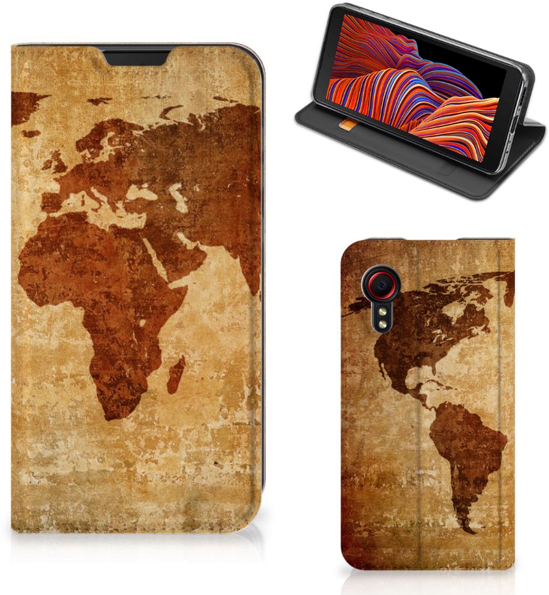 Samsung Galaxy Xcover 5 Book Cover Wereldkaart