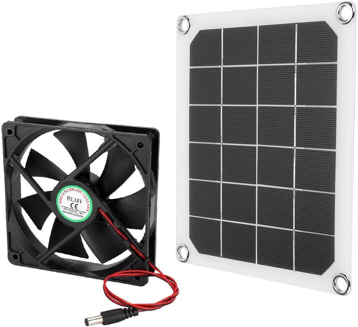 Zonne-energie Afzuigventilator 6V 10W - Waterdicht Mini Ventilator voor Thuis, Zolder, Kas