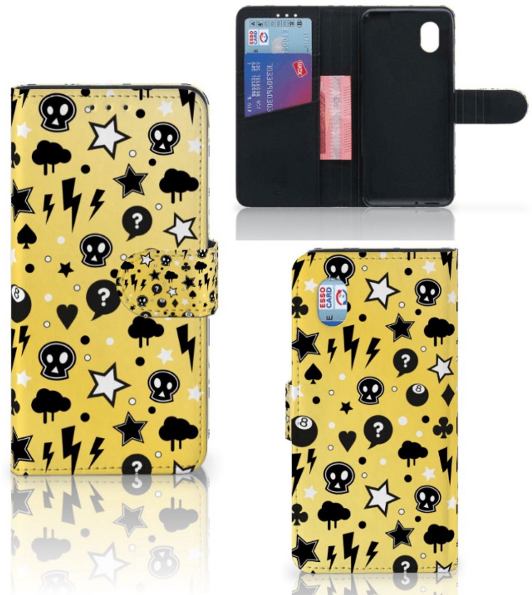 Telefoonhoesje met Naam Alcatel 1B (2020) Punk Geel
