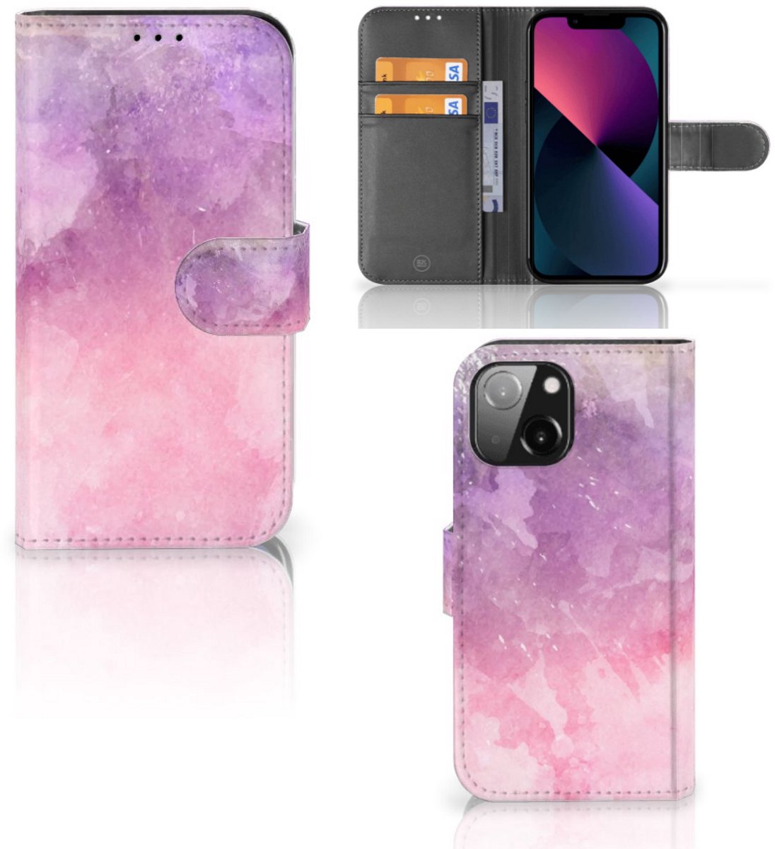 Hoesje iPhone 13 Mini Pink Purple Paint