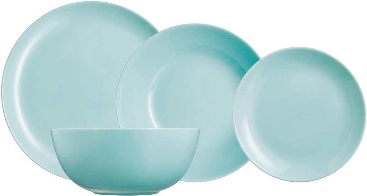 Serviesset 19-delig in turquoise kleur