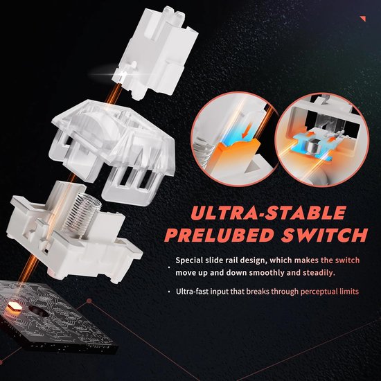 Gaming Toetsenbord met Magnetische Schakelaar en Verstelbare Bediening - Rapid Trigger, 75% Ontwerp, Wit — afbeelding 3