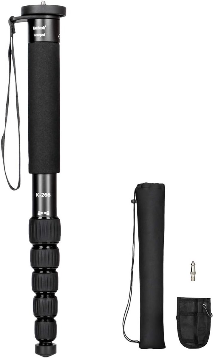 Draagbare Monopod met 6 Secties - Lichtgewicht Aluminium Unipod tot 10 kg