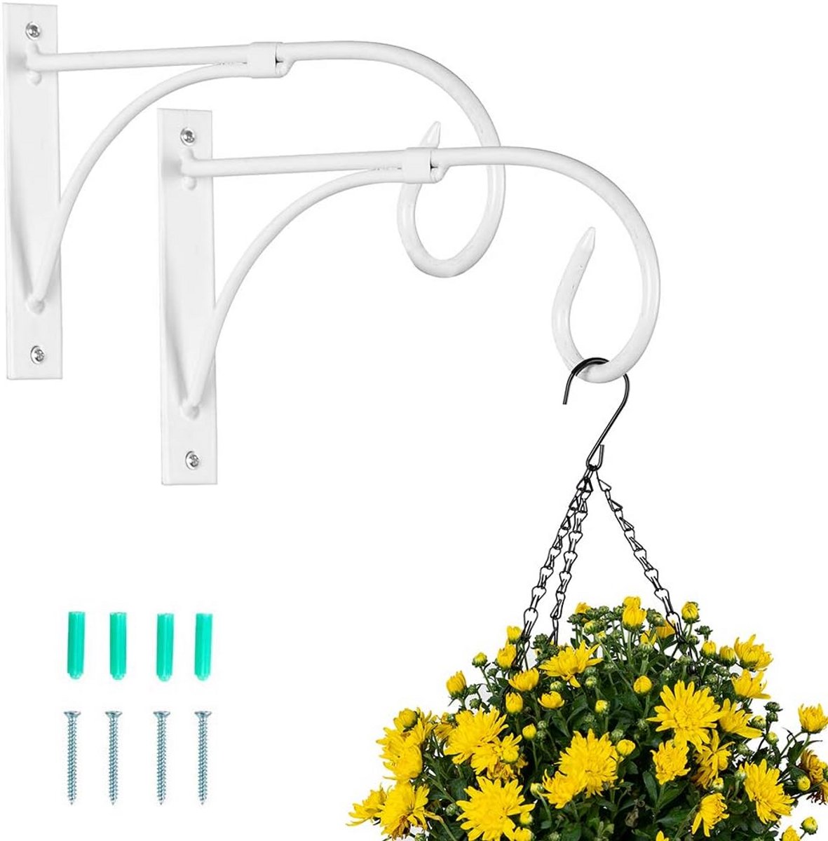 Hanging Basket Haken Set - Wandbeugels voor Planten en Decoratie
