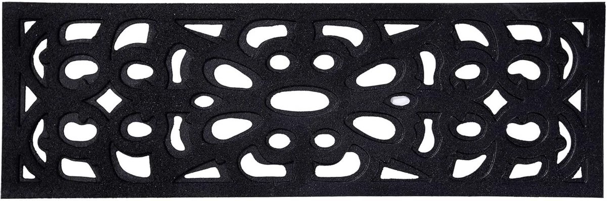 Decoratieve Buitendeurmat Heavy Duty en Antislip Rubber 75x25cm Zwart