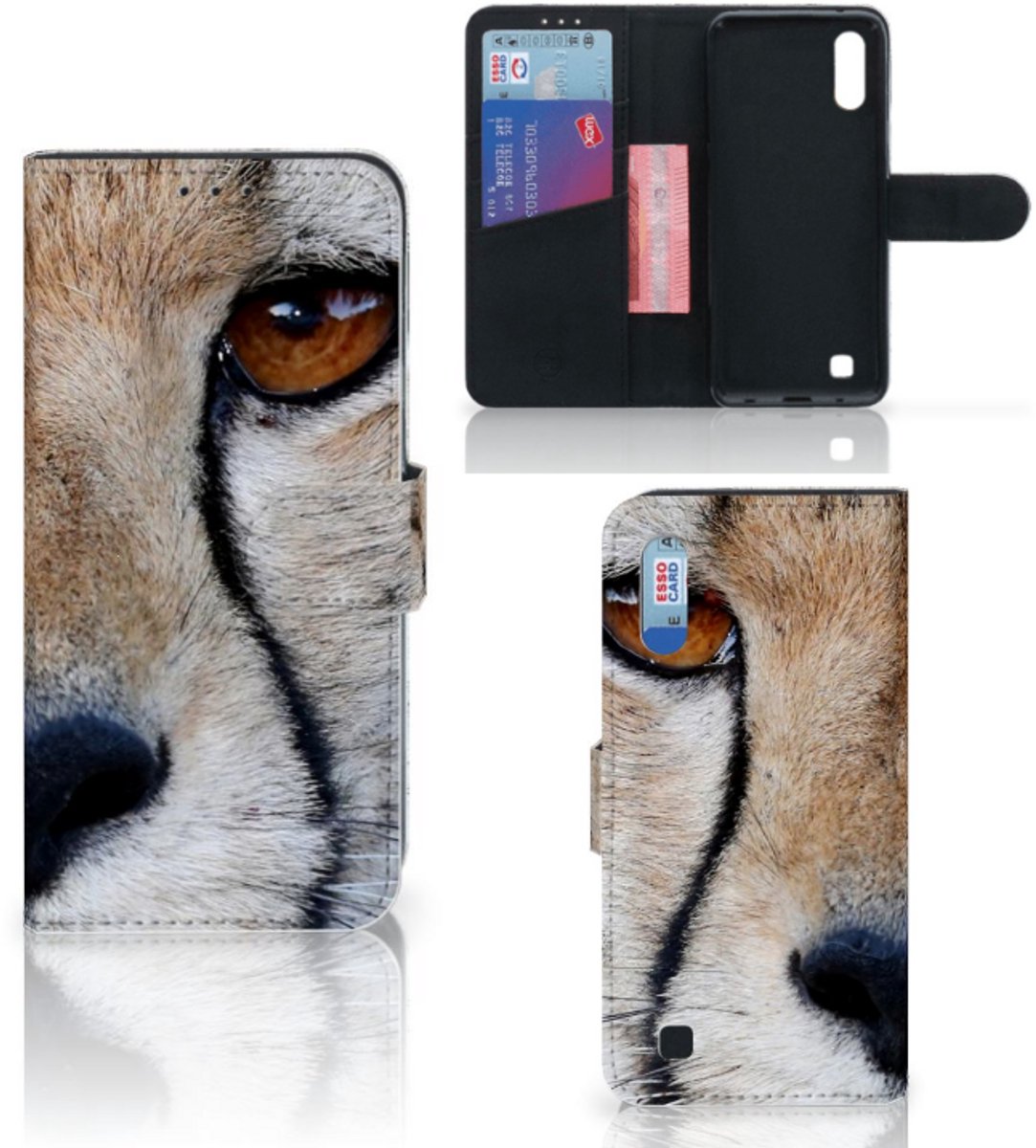 Samsung Galaxy M10 Telefoonhoesje met Pasjes Cheetah