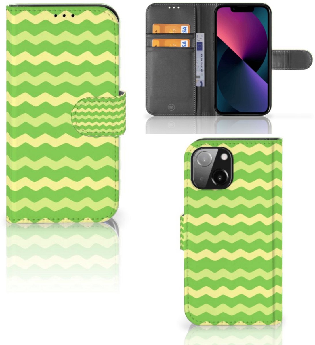 iPhone 13 Mini Telefoon Hoesje Waves Green