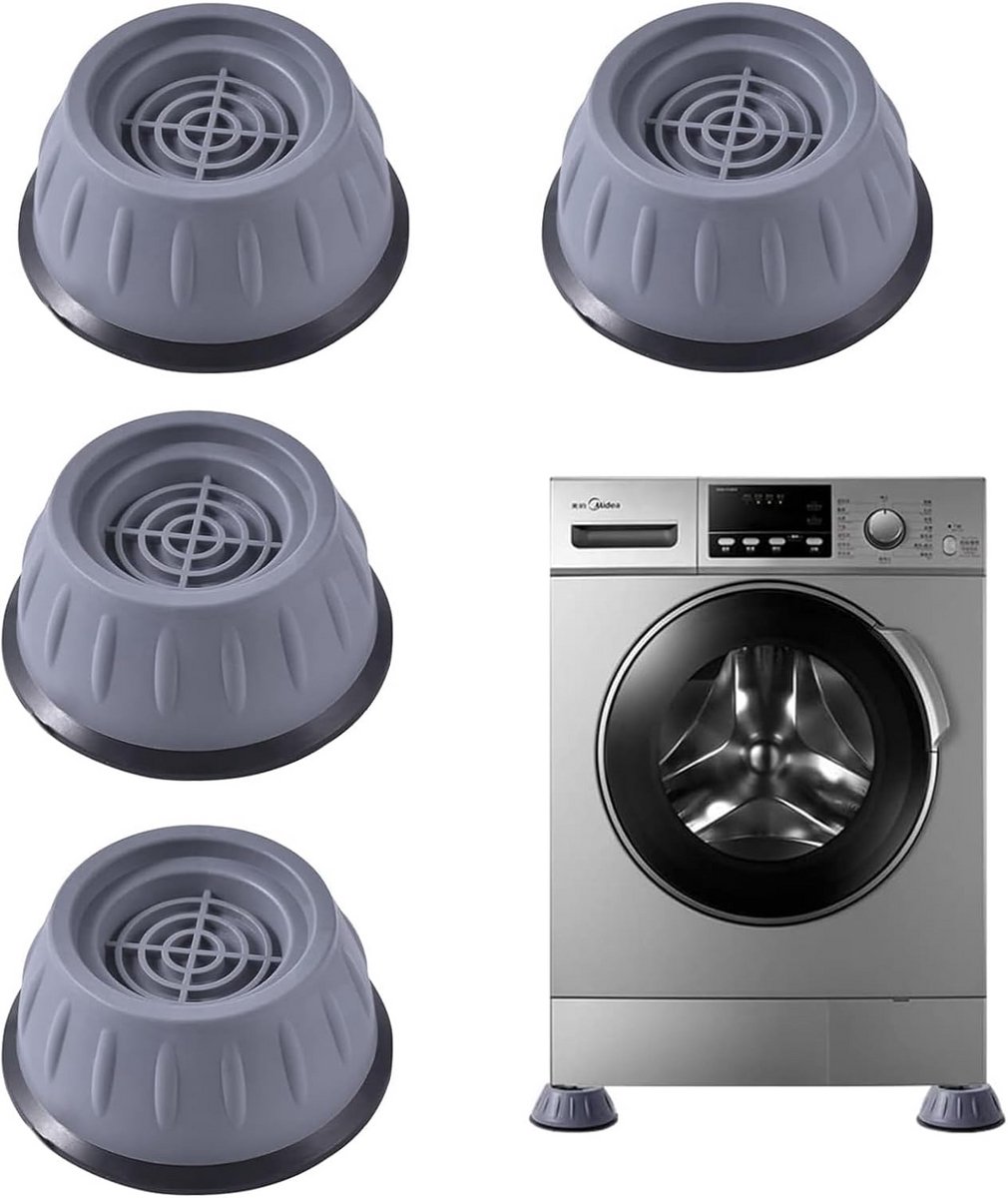 4 Stuks Trillingsdemper Wasmachine - Antislipmat en Geluidsreductie voor Apparaten