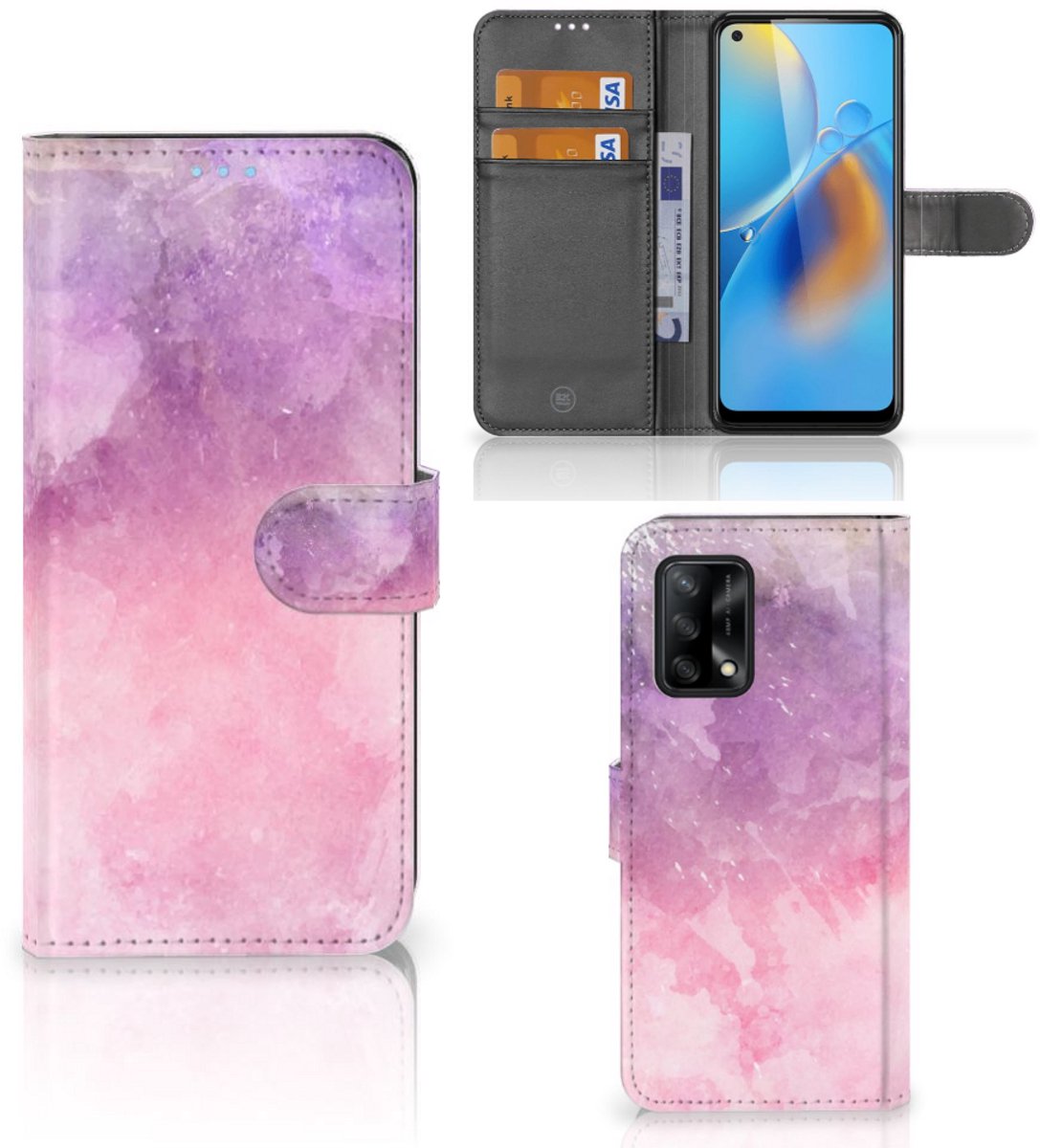 Hoesje OPPO A74 4G Pink Purple Paint