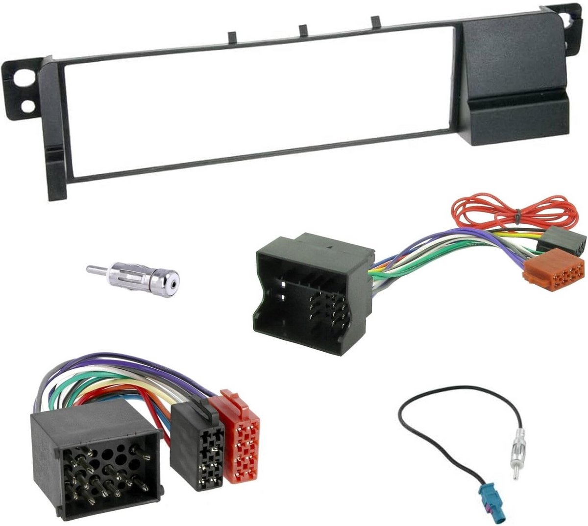 Inbouwset voor 1 DIN Autoradio met ISO-connector en Antenneadapter