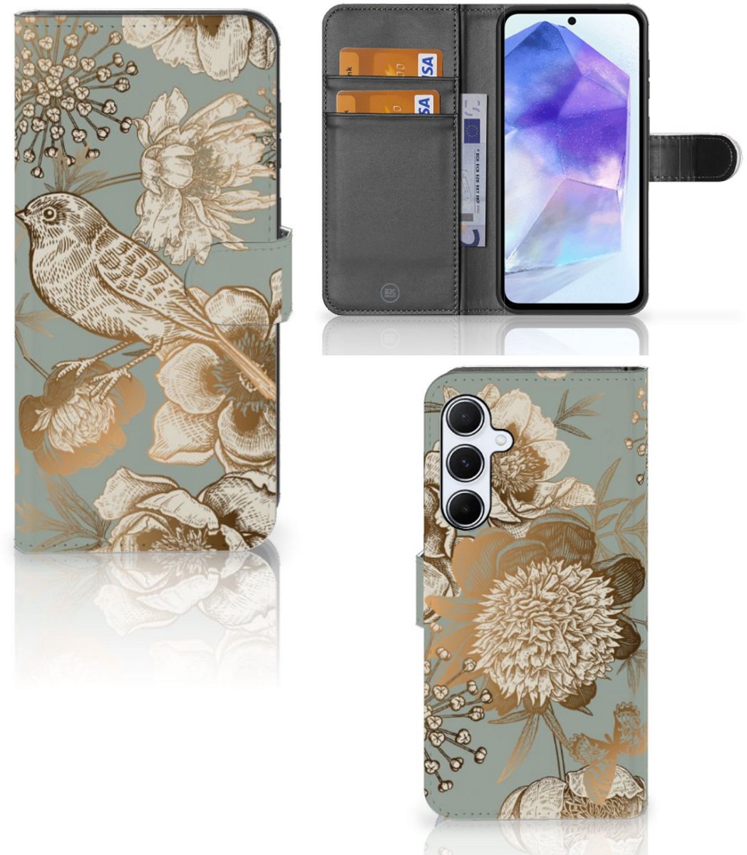 Hoesje voor Samsung Galaxy A55 Vintage Bird Flowers